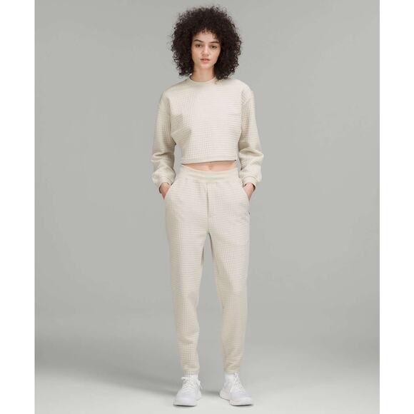 Lululemon Lab Textured Grid HR Jogger 28 Muslin Cream Size 0 Waffle Athleisure - Picture 2 of 10
